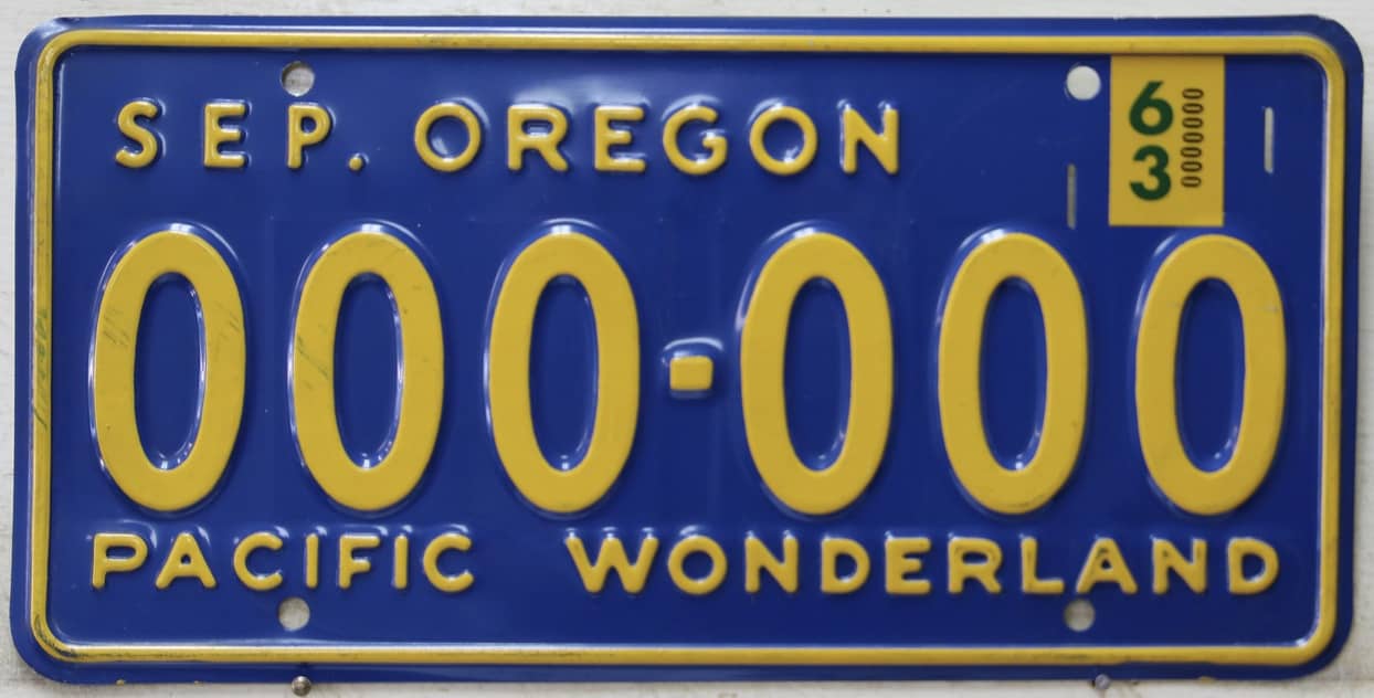 1963 Sample License Plates Great American Plates